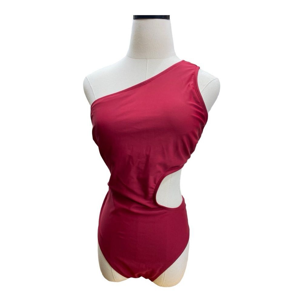Grace Karin Burgundy Red Cutout Monokini One Piece Swimsuit Size Large